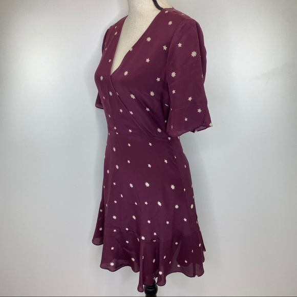 NWT Madewell Silk Flutter-Hem Dress in Star Mix - Picture 5 of 9